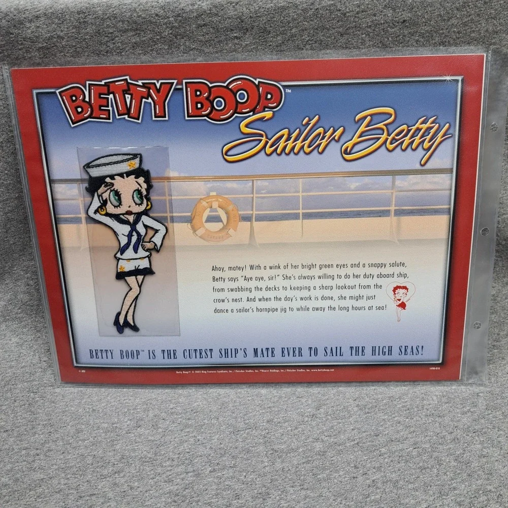 Betty Boop Patch Sailor Betty Clothing Bag Patch Collectible Vintage Navy Marine